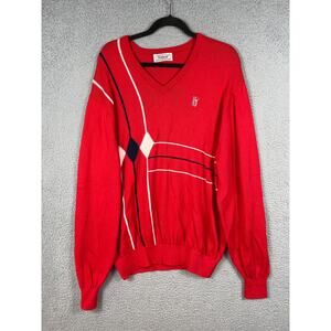 Vintage The Titleist Collection Mens Size L Red Golf Sweater TPC